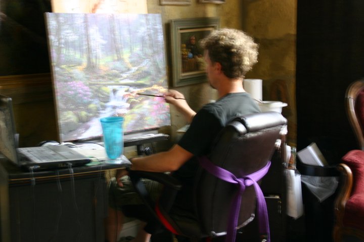 Mark Keathley tied to a chair